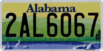 AL license plate 2AL6067
