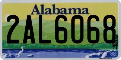 AL license plate 2AL6068