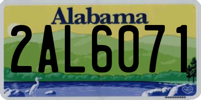 AL license plate 2AL6071
