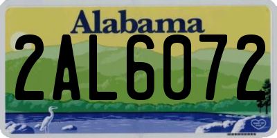AL license plate 2AL6072