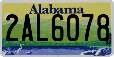 AL license plate 2AL6078