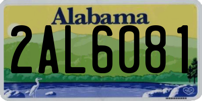 AL license plate 2AL6081
