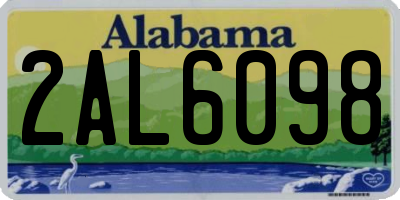 AL license plate 2AL6098