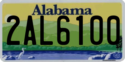 AL license plate 2AL6100