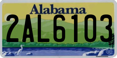 AL license plate 2AL6103
