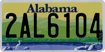AL license plate 2AL6104