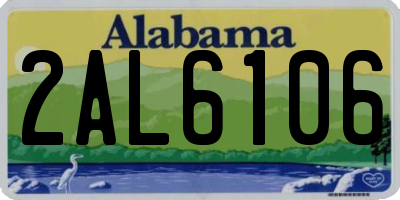 AL license plate 2AL6106