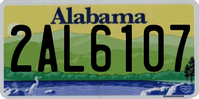 AL license plate 2AL6107
