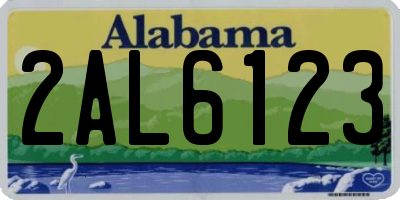 AL license plate 2AL6123