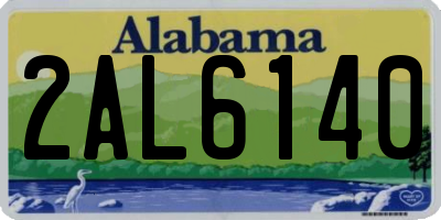 AL license plate 2AL6140