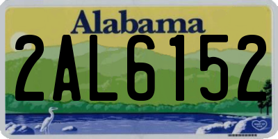 AL license plate 2AL6152