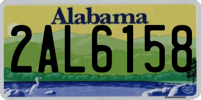 AL license plate 2AL6158