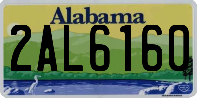 AL license plate 2AL6160