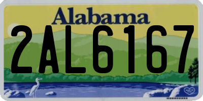 AL license plate 2AL6167