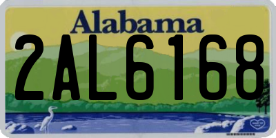 AL license plate 2AL6168