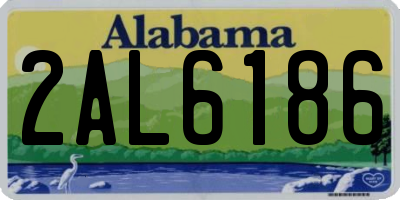 AL license plate 2AL6186