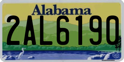 AL license plate 2AL6190
