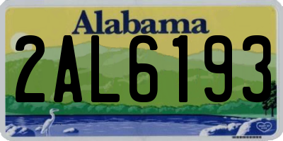 AL license plate 2AL6193