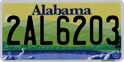 AL license plate 2AL6203
