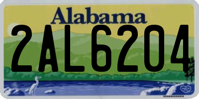 AL license plate 2AL6204