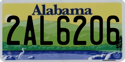 AL license plate 2AL6206
