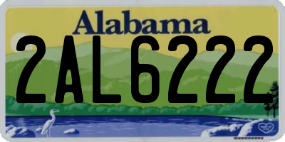 AL license plate 2AL6222
