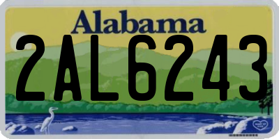 AL license plate 2AL6243