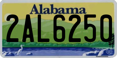 AL license plate 2AL6250