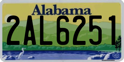 AL license plate 2AL6251
