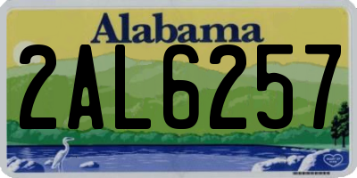 AL license plate 2AL6257