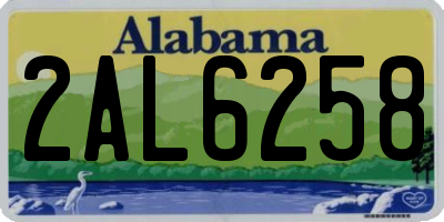 AL license plate 2AL6258