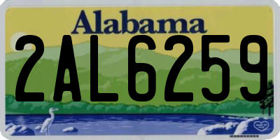 AL license plate 2AL6259