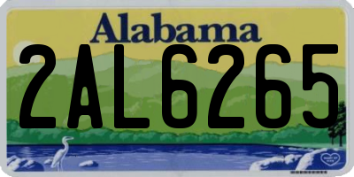 AL license plate 2AL6265