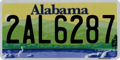 AL license plate 2AL6287
