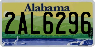 AL license plate 2AL6296