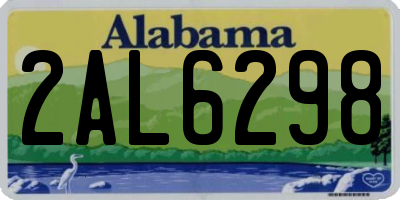 AL license plate 2AL6298