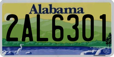 AL license plate 2AL6301