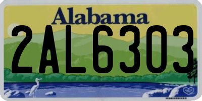 AL license plate 2AL6303