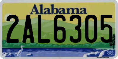 AL license plate 2AL6305