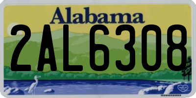 AL license plate 2AL6308