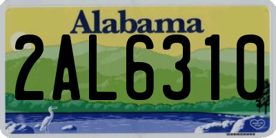 AL license plate 2AL6310