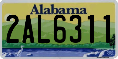 AL license plate 2AL6311
