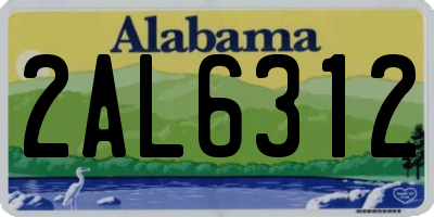 AL license plate 2AL6312