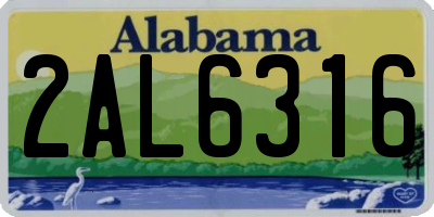 AL license plate 2AL6316
