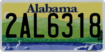 AL license plate 2AL6318