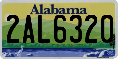 AL license plate 2AL6320