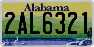 AL license plate 2AL6321