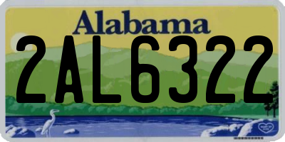 AL license plate 2AL6322