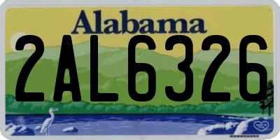 AL license plate 2AL6326