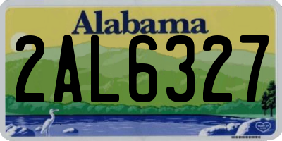 AL license plate 2AL6327